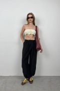Lastik Detay Straplez Crop resmi